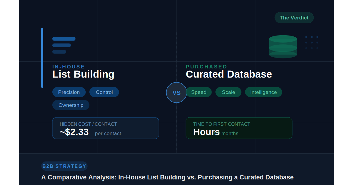 In-House List Building vs. Buying a Curated Database: Which One Actually Fills Your Pipeline?
