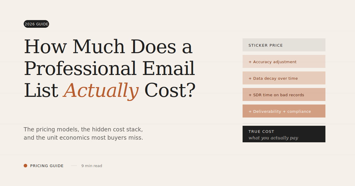 How Much Does a Professional Email List Cost? (2026 Pricing Guide)